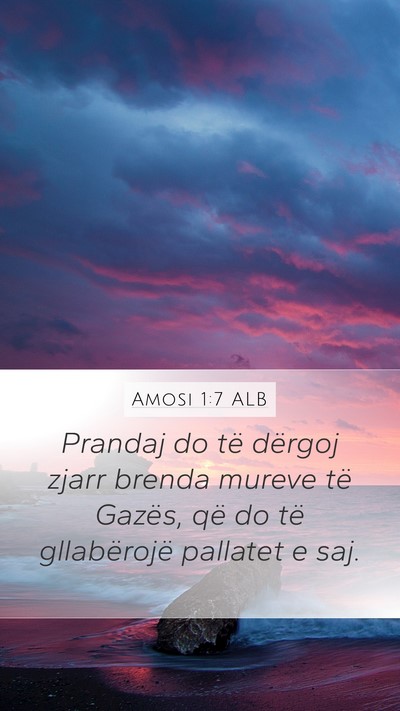 Amosi 1:7 ALB Bible Verse Image