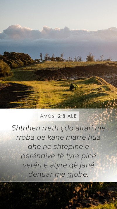 Amosi 2:8 ALB Bible Verse Image