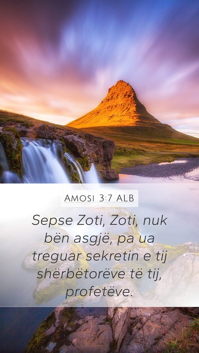 Amosi 3:7 ALB Bible Verse Image