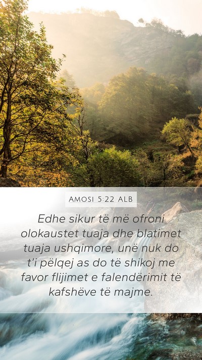 Amosi 5:22 ALB Bible Verse Image