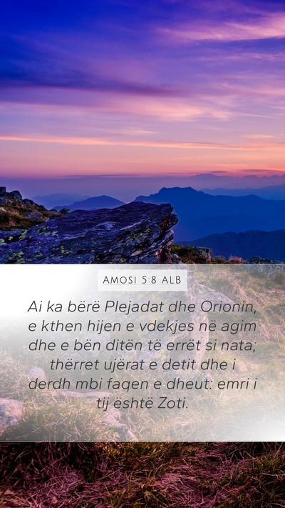 Amosi 5:8 ALB Bible Verse Image