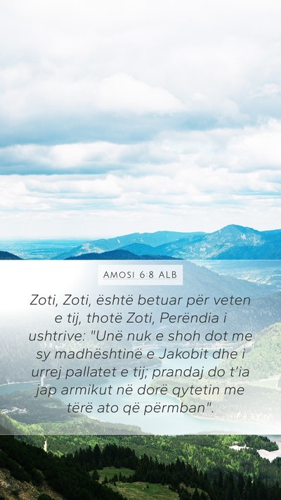 Amosi 6:8 ALB Bible Verse Image
