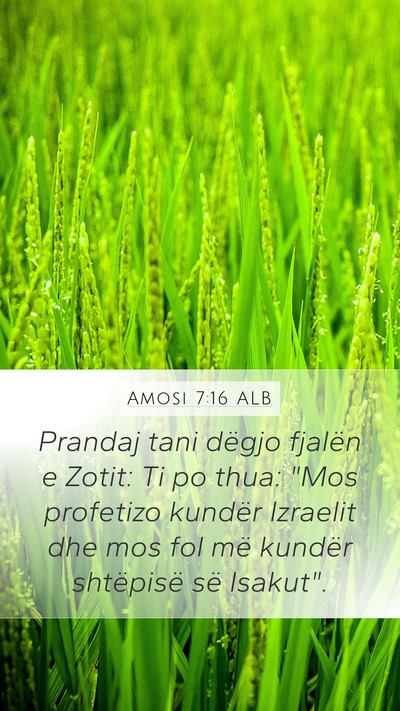 Amosi 7:16 ALB Bible Verse Image