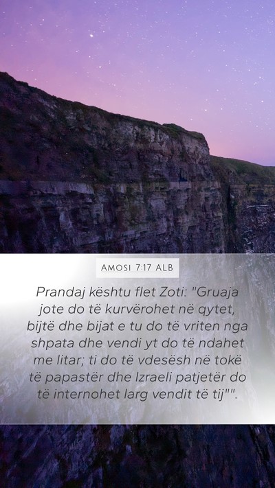 Amosi 7:17 ALB Bible Verse Image