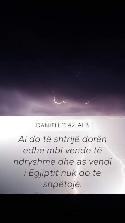 Danieli 11:42 ALB Bible Verse Image