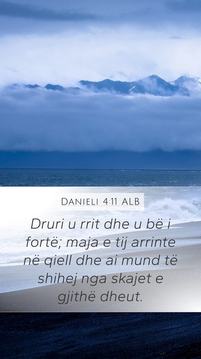 Danieli 4:11 ALB Bible Verse Image