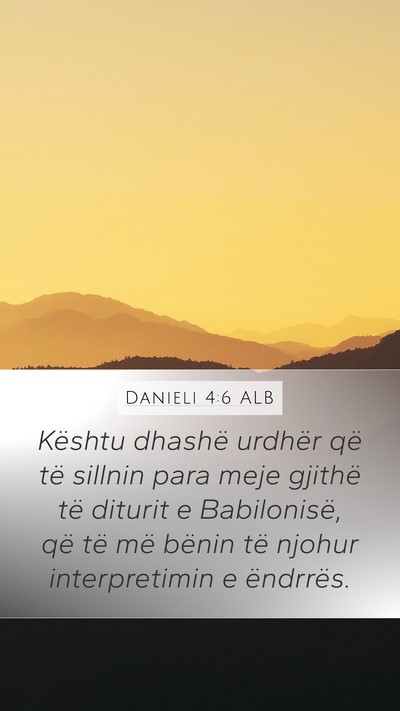 Danieli 4:6 ALB Bible Verse Image