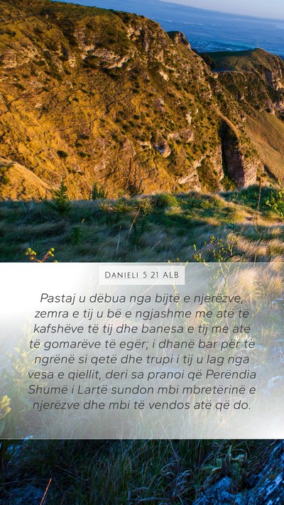 Danieli 5:21 ALB Bible Verse Image