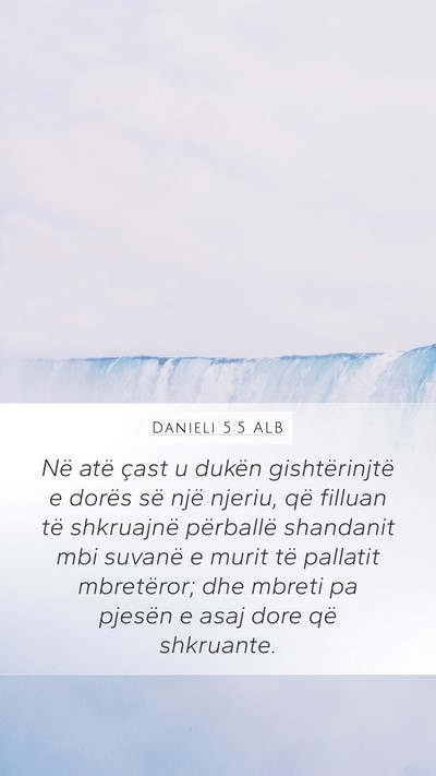 Danieli 5:5 ALB Bible Verse Image