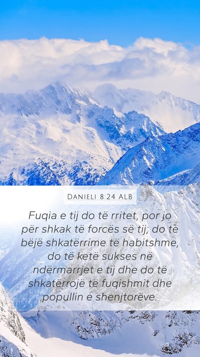 Danieli 8:24 ALB Bible Verse Image