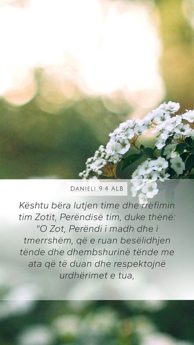 Danieli 9:4 ALB Bible Verse Image