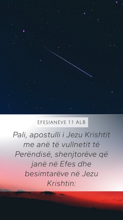 Efesianëve 1:1 ALB Bible Verse Image