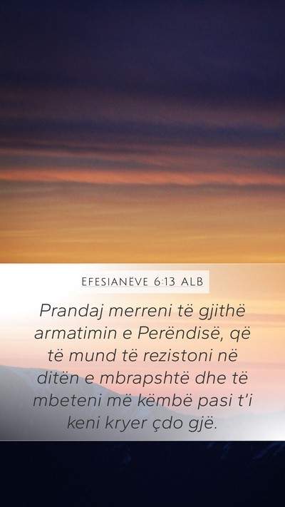 Efesianëve 6:13 ALB Bible Verse Image