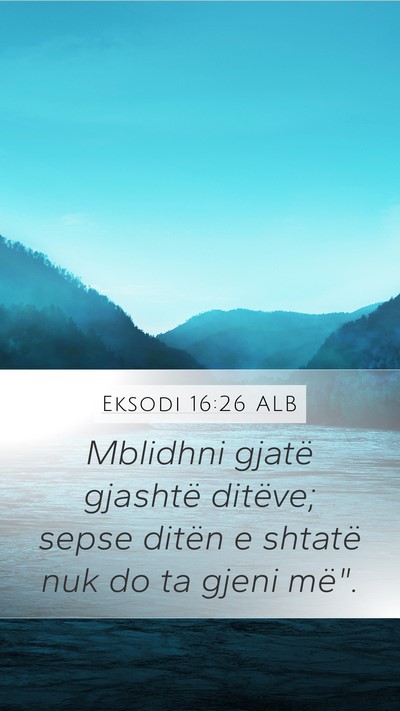 Eksodi 16:26 ALB Mobile Phone Wallpaper - Mblidhni gjatë gjashtë ditëve; sepse ditën e - Mobile Bible Verse Wallpaper