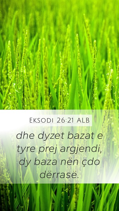 Eksodi 26:21 ALB Mobile Phone Wallpaper - dhe dyzet bazat e tyre prej argjendi, dy baza - Mobile Bible Verse Wallpaper