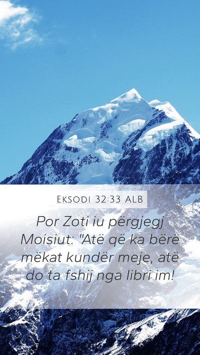Eksodi 32:33 ALB Bible Verse Image