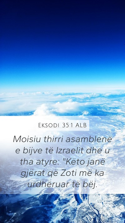 Eksodi 35:1 ALB Bible Verse Image
