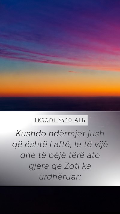 Eksodi 35:10 ALB Bible Verse Image
