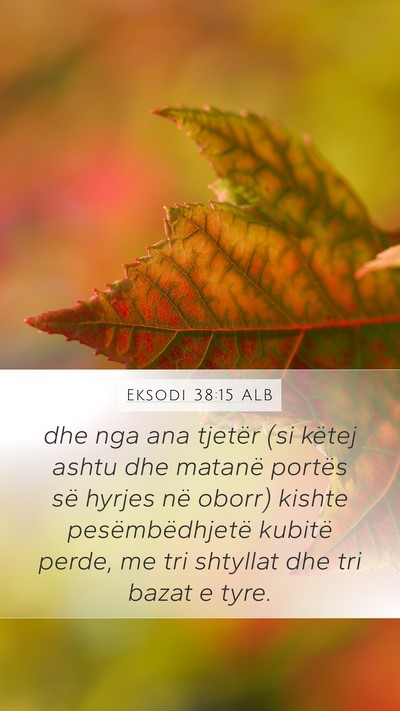 Eksodi 38:15 ALB Mobile Phone Wallpaper - dhe nga ana tjetër (si këtej ashtu dhe matanë - Mobile Bible Verse Wallpaper