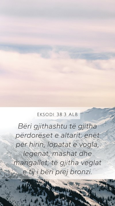 Eksodi 38:3 ALB Bible Verse Image