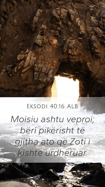 Eksodi 40:16 ALB Bible Verse Image
