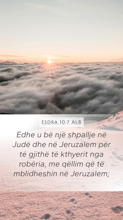 Esdra 10:7 ALB Bible Verse Image