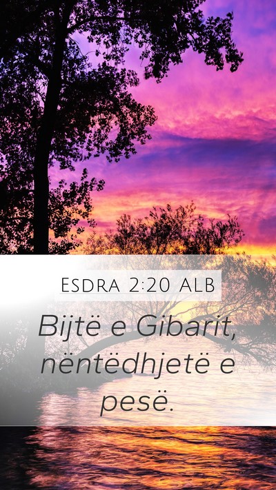 Esdra 2:20 ALB Mobile Phone Wallpaper - Bijtë e Gibarit, nëntëdhjetë e - Mobile Bible Verse Wallpaper
