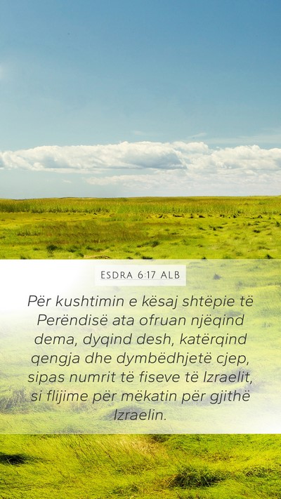 Esdra 6:17 ALB Bible Verse Image