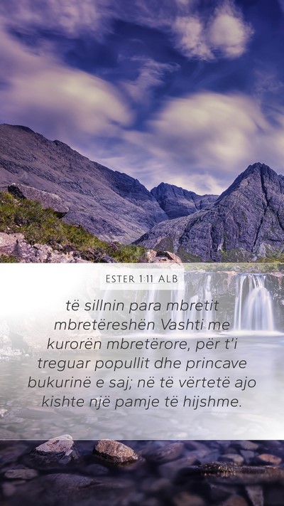 Ester 1:11 ALB Bible Verse Image