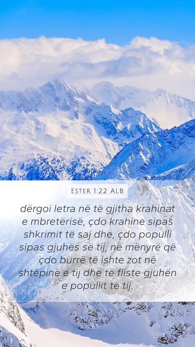 Ester 1:22 ALB Bible Verse Image