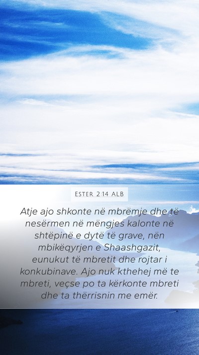 Ester 2:14 ALB Bible Verse Image