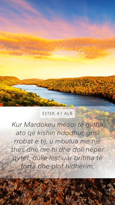Ester 4:1 ALB Bible Verse Image