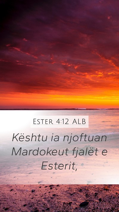 Ester 4:12 ALB Mobile Phone Wallpaper - Kështu ia njoftuan Mardokeut fjalët e - Mobile Bible Verse Wallpaper