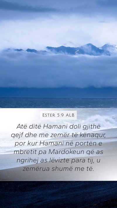 Ester 5:9 ALB Bible Verse Image