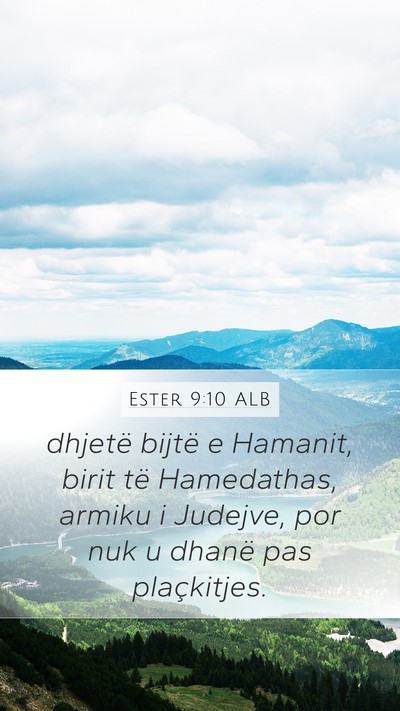 Ester 9:10 ALB Bible Verse Image