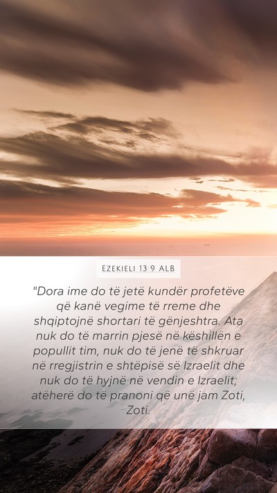 Ezekieli 13:9 ALB Bible Verse Image