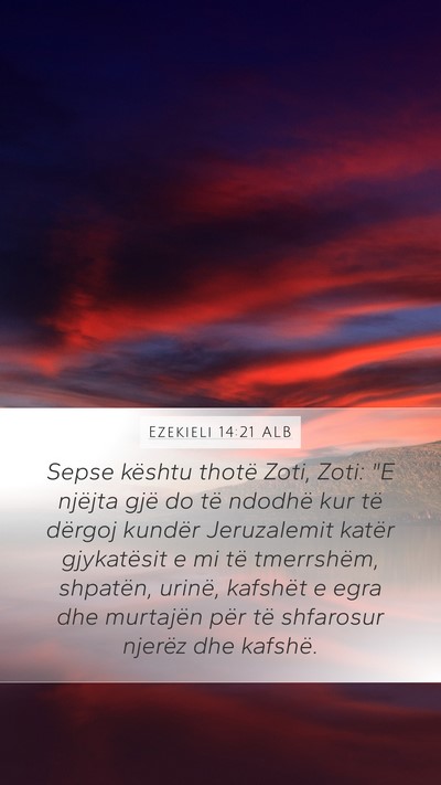 Ezekieli 14:21 ALB Bible Verse Image