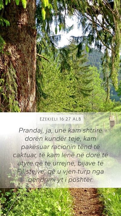 Ezekieli 16:27 ALB Bible Verse Image
