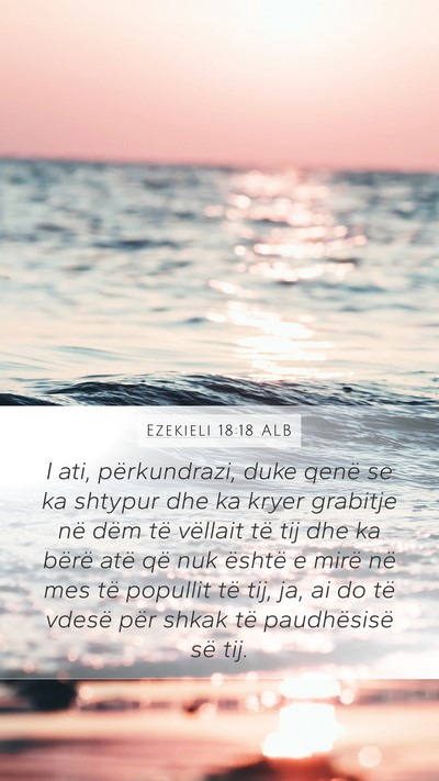 Ezekieli 18:18 ALB Mobile Phone Wallpaper - I ati, përkundrazi, duke qenë se ka shtypur dhe - Mobile Bible Verse Wallpaper