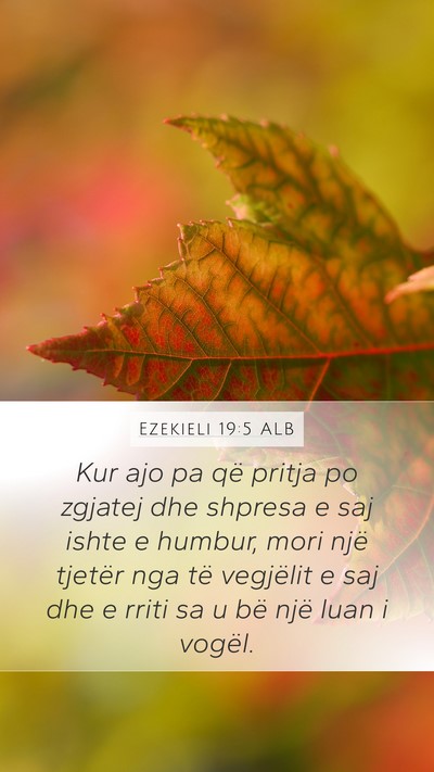 Ezekieli 19:5 ALB Bible Verse Image
