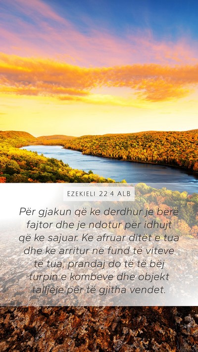 Ezekieli 22:4 ALB Bible Verse Image