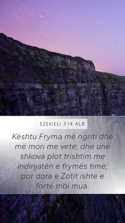 Ezekieli 3:14 ALB Bible Verse Image