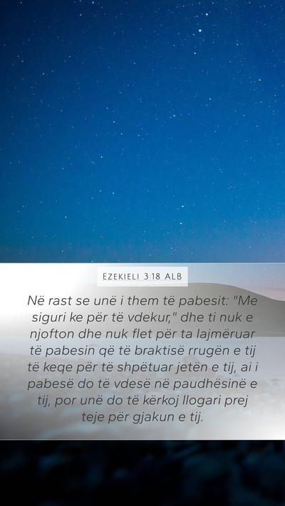 Ezekieli 3:18 ALB Bible Verse Image