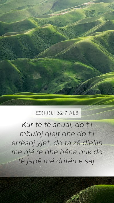 Ezekieli 32:7 ALB Bible Verse Image