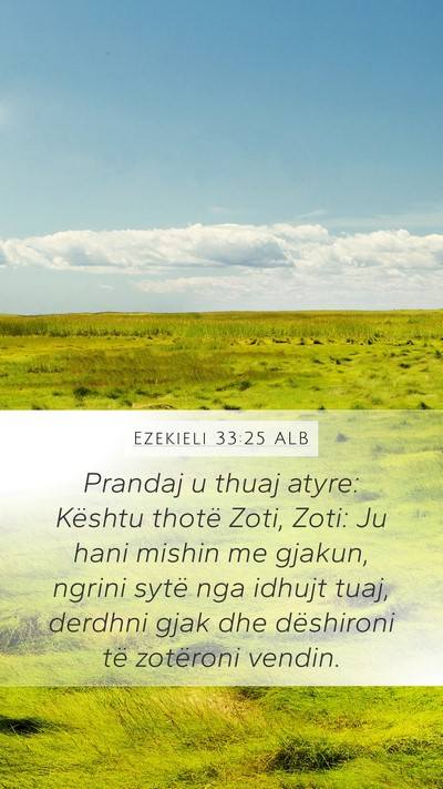 Ezekieli 33:25 ALB Bible Verse Image