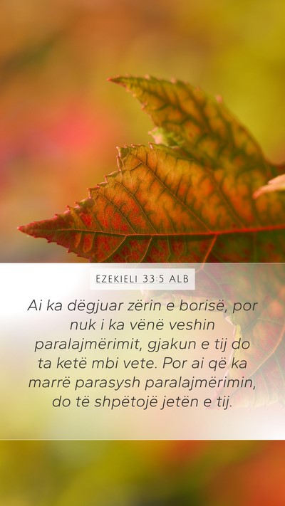 Ezekieli 33:5 ALB Bible Verse Image