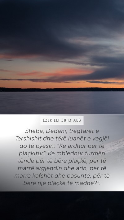 Ezekieli 38:13 ALB Bible Verse Image