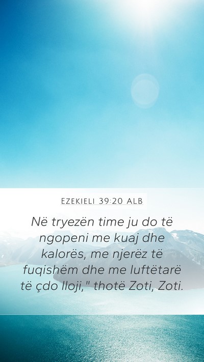 Ezekieli 39:20 ALB Bible Verse Image