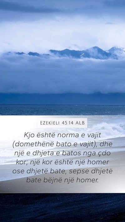 Ezekieli 45:14 ALB Mobile Phone Wallpaper - Kjo është norma e vajit (domethënë bato e - Mobile Bible Verse Wallpaper