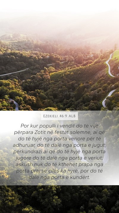 Ezekieli 46:9 ALB Bible Verse Image